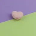 Pink acrylic heart sugar bead detail shot, sparkly candy style DIY jewelry crafting accessory. - Solid Pink (Style 18)