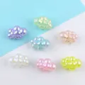 Colorful acrylic cloud beads detail shot, iridescent DIY jewelry accessory components. - 16x23mm / Multicolor