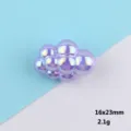 Iridescent acrylic cloud bead DIY jewelry making charm cute pastel puffy cloud pendant 16x23mm - 16x23mm / Purple