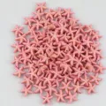 Perles en forme d'étoile de mer rose, design à trou, idéal pour la fabrication de bijoux DIY. - Rose Brillant