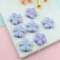 Purple glitter acrylic five petal flower loose beads, DIY jewelry accessories detail. - Flower / 20mm / Light Purple