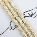 Natural stone chip beads for DIY jewelry making, loose wheel shaped spacer beads for crafts. - Gravel / 7X9mm / White