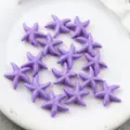 Detalle de cuentas de estrella de mar morada, acabado brillante y agujero para joyería DIY. - Púrpura claro brillante