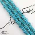 Turquoise chip beads, turquoise gemstone wheel beads for DIY jewelry making detail view - Gravel / 7X9mm / Blue