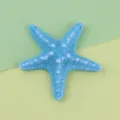 Blue resin starfish detail charm, textured surface for DIY crafts and shoe decoration. - 53mm / Lake Blue