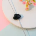 Black cloud acrylic loose bead for DIY jewelry making and bracelet accessories variant - Flat Style / Lake Blue and Black