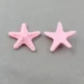 Resin starfish detail showing front and back texture, perfect for DIY crafts and accessories. - 29mm / Pink