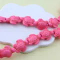 Pink turtle loose beads close-up detail for DIY jewelry making, bracelet and necklace beading. - Sea Turtle / Pink