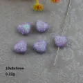 Purple glitter heart acrylic loose beads detail, 10x8x5mm size for DIY jewelry accessories. - Heart Vertical Hole / 10x8mm / Purple