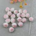 Acrylic cat paw beads pink white cute loose beads for DIY phone charm jewelry making crafts supply - Jelly Cat Paw Pink