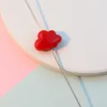 Red acrylic cloud bead, solid glossy cloud shape loose bead for DIY jewelry making and crafting - Flat Style / Bright Red