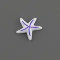 White resin starfish charms with purple stripes for DIY hair clips and shoe decorations. - L / Purple