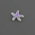 Resin starfish charm detail, white and purple DIY craft cabochon for hair clip decoration. - S / Purple