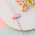Pink cloud acrylic bead, smooth loose spacer bead for DIY jewelry making and bracelet charms. - Flat Style / Pink