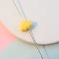Yellow 3D cloud acrylic loose bead for DIY jewelry making and bracelet beading accessories. - Flat Style / Yellow