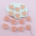 Pink heart acrylic sugar beads for DIY jewelry making, cute candy style loose bead accessories. - Peach (Style 5)