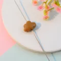 Brown acrylic cloud loose beads, glossy 3D charm for DIY jewelry making accessories. - Flat Style / Khaki