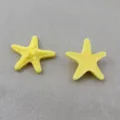 Yellow resin starfish charms DIY crafts accessories for hair clips and shoes decoration - 29mm / Yellow