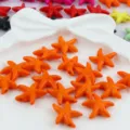 Cuentas De Turquesa Con Forma De Estrella De Mar Naranja DIY Estilo Océano Brillo - Naranja Brillante