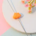 Orange cloud acrylic loose bead for DIY jewelry making, smooth surface cute charm accessory. - Flat Style / Orange