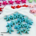 Cuentas de estrella de mar turquesa estilo oceano DIY, abalorios brillantes 14x14x6mm - Azul Turquesa Brillante