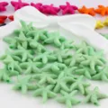 DIY cuentas sueltas de estrella de mar, dijes de agujero recto brillante para hacer joyas. - Verde Claro Brillante