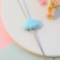 Solid color 3D cloud acrylic loose beads for DIY jewelry making beading craft accessories - Flat Style / Light Blue