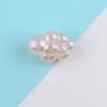 Iridescent acrylic cloud bead for DIY jewelry making, colorful rainbow finish crafted accessory. - 16x23mm / Nude