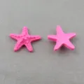 Pink starfish resin charms DIY accessories for cute hair clips and phone cases set of 2 - 29mm / Rose Red