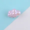 Pink iridescent acrylic cloud bead, 3D cloud shape charm for DIY jewelry making and crafting. - 16x23mm / Pink