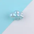 Iridescent acrylic cloud bead, colorful bubble shape spacer bead for DIY jewelry making. - 16x23mm / Lake Blue