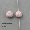 Dettaglio perla in acrilico craquelé, 10x10x6mm perla sfusa per accessori di gioielleria fai. - Tondo Piatto Rosa