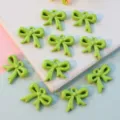 Green acrylic bow charms, cute hollow hanging pendants for jewelry making DIY crafting accessories. - 16mm / Fruit Green