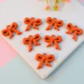 Orange acrylic bowknot pendants with hanging hole DIY jewelry making charms cute accessories - 16mm / Orange