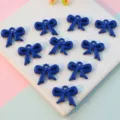 Blue bow acrylic pendant charms, cute solid color hollow ribbon hanging accessories for DIY jewelry. - 16mm / Sapphire Blue