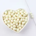 Acrylic solid color round beads DIY jewelry making spacer loose beads basic accessories. - 8mm / Off White