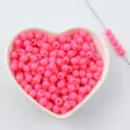 Pink Acrylic Round Beads Solid Color Loose Spacer Beads for DIY Jewelry Making Accessories - 6mm / Peach Pink