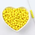 Yellow acrylic round beads for DIY jewelry making spacer loose beads accessories - 6mm / Lemon Yellow
