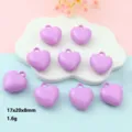 17mm acrylic heart pendant, smooth purple love charms with hole for DIY jewelry making accessories. - Purple