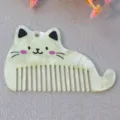 Cute cat shape acrylic comb hair accessory with lovely face print design for daily use care. - Yellow Cat