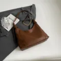Sac bandouliere vintage motif litchi sac a main fourre-tout chic pour femme elegante - Café