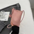 Sac bandoulière mini rose pour téléphone, pochette portable casual avec lanière rose - Rose