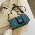 Sac bandoulière matelassé femme chic tendance chaîne sac à épaule automne hiver mode nouveau - Vert