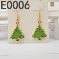 Christmas tree alloy rhinestone drop earrings, festive gold-rimmed hook earrings for women. - Christmas Tree Style(E0006) / Gold
