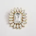 Elegant crystal rhinestone brooch luxury flower design fashion accessory for women - AB Color
