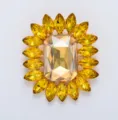Stunning yellow crystal flower brooch elegant rhinestone lapel pin for women fashion jewelry - Crystal Yellow