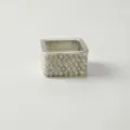 Quadratischer Strass-Schalring Variante, eleganter Kristall Clip für Damentücher Accessoires. - L / Silber
