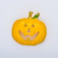 Halloween pumpkin enamel brooch, cute gold-plated metal pin for holiday costume decoration. - Expression 2