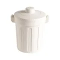 Mini cestino da scrivania in plastica con coperchio scatola portaoggetti carina - Beige