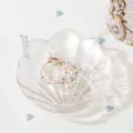 Creative glass shell iridescent jewelry dish ring tray nordic style small plate for photo - Transparent Style